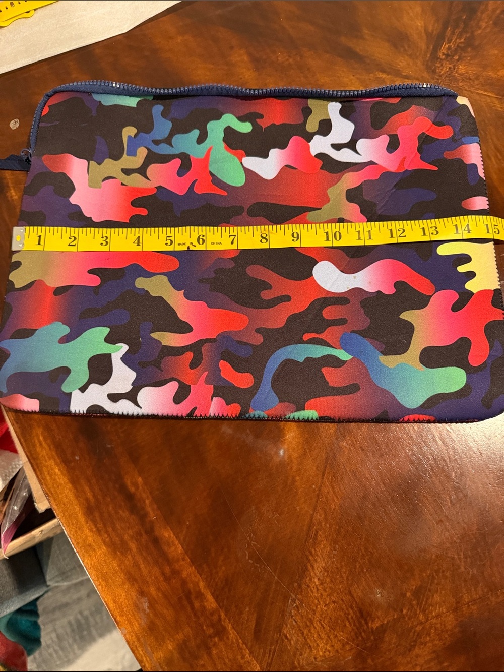 Cynthia Rowley Multicolor Camo Laptop Sleeve - Black, Red, Pink, Green, Blue